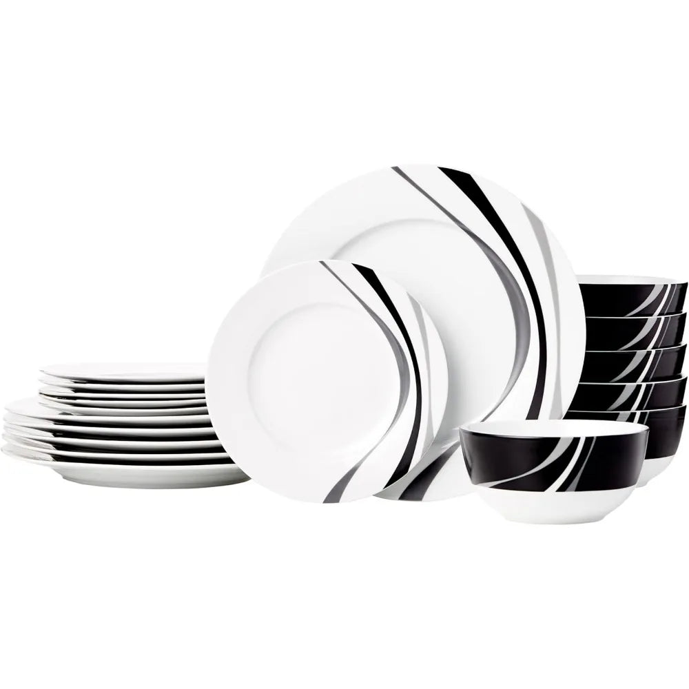 18 piece kitchen utensil set, plates, bowls, 6-person service, whirlpool