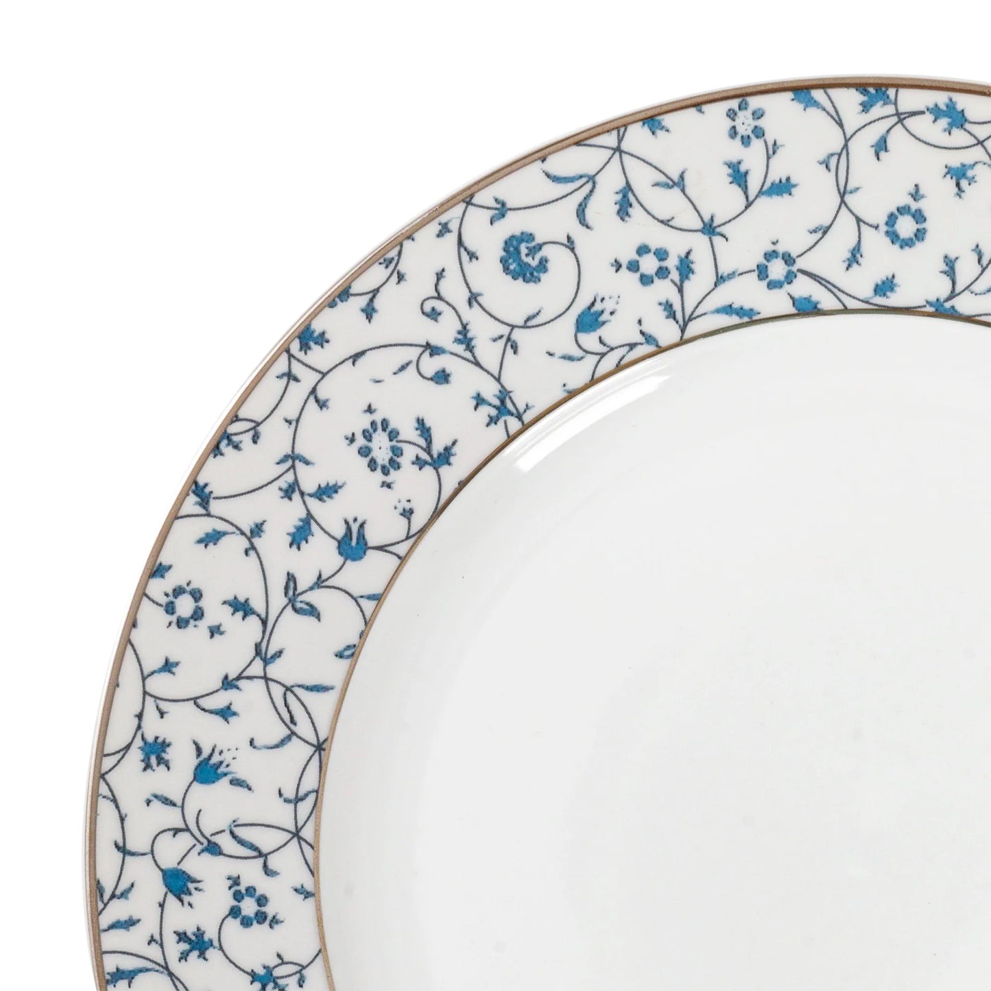 20 Pieces Ceramic Dinnerware Set for 4 People Creative Blue Floral Print Porcelain Tableware Set Elegant Ceramic Kitchen Dishes