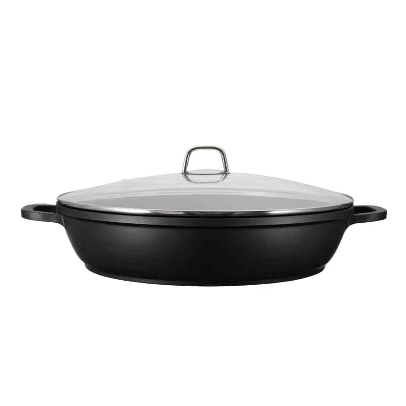 40CM commercial Frying pan kitchen cooking pot non stick pots and pans cookware Two ears wok pan Pan-fried pork bun frying pan