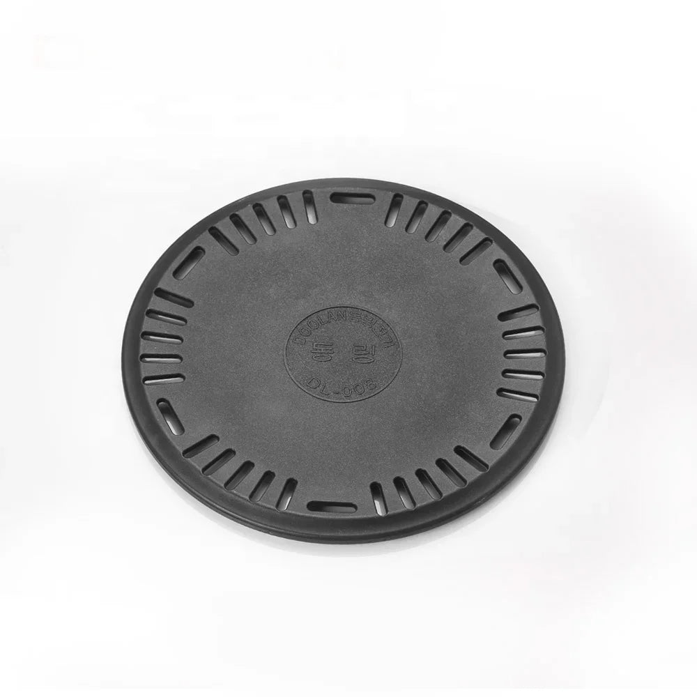 Aluminum round bbq plate non stick table barbecue grill pan for table top portable outdoor camping cookware korea style 29.5cm