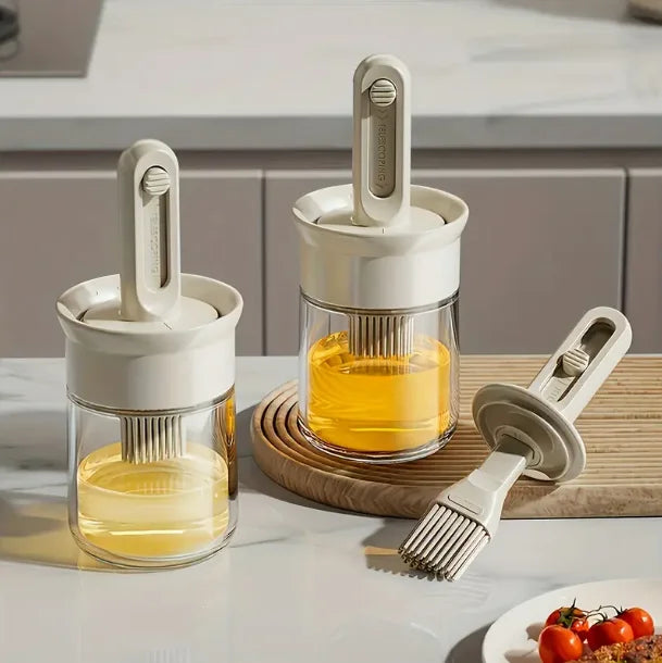 Olive Oil Dispenser With Brush For Kitchen 2 In1 Oil Bottle Silicone Basting Brush Cooking Vinegar Sauce BBQ Grill Kitchen Tools