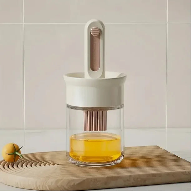 Olive Oil Dispenser With Brush For Kitchen 2 In1 Oil Bottle Silicone Basting Brush Cooking Vinegar Sauce BBQ Grill Kitchen Tools