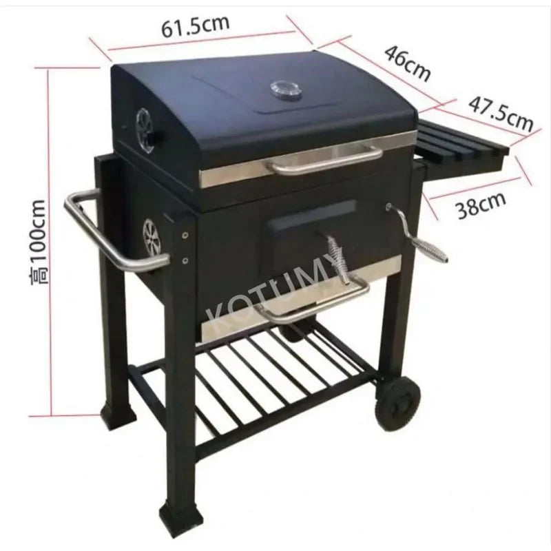 Quality Portable Simple Installation Oil Barrel Stove Bbq Courtyard Large Square Barbecue Stove Heating Stove Barbecue Grill