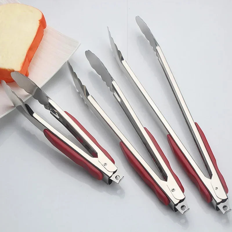 Stainless Steel BBQ Grilling Tong Salad Bread Serving Tong Non-Stick Kitchen Barbecue Grilling Cooking Tong Kitchen Accessories