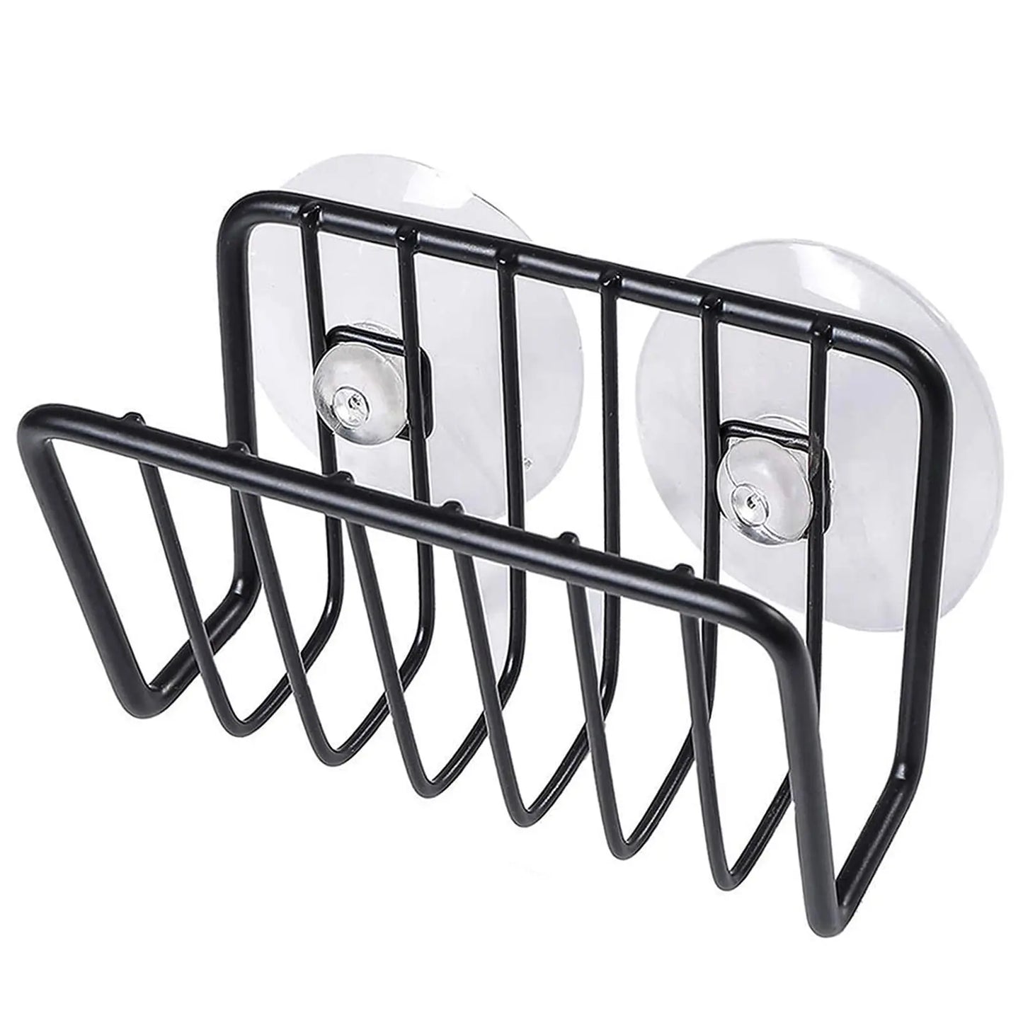 Stainless Steel Sponge Holder with Suction Cup Kitchen Sink Caddy for Dish Sponges Metal Storage Rack for Kitchen Organization