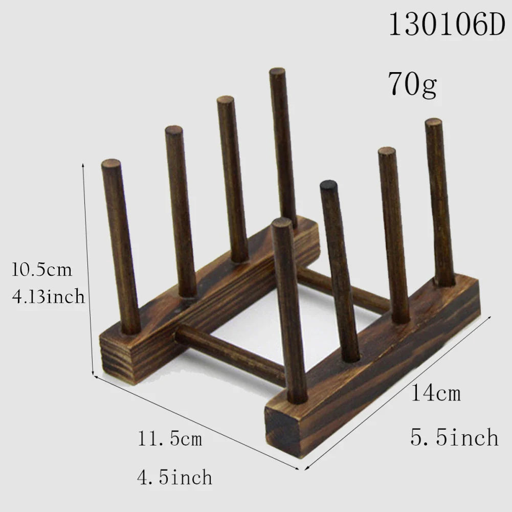 Wooden Kitchen Dish Drain Rack Dinnerware Storage Organizer Tray Plate Drying Shelf Book Cups Display Stand Drainer Holders